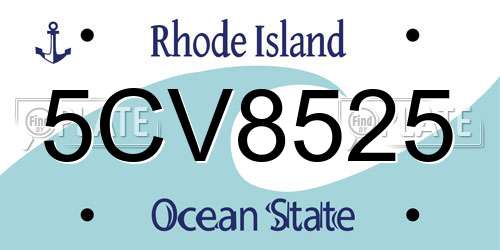 5CV8525 Rhode Island License Plate