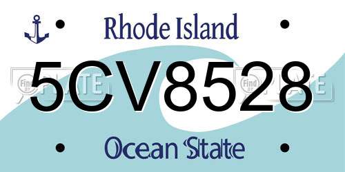 5CV8528 Rhode Island License Plate
