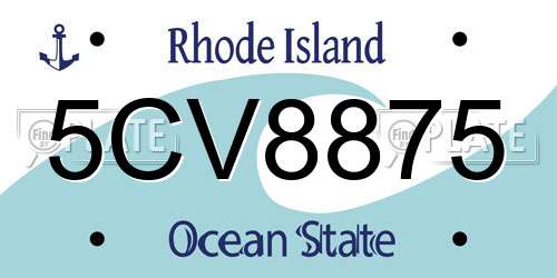 5CV8875 Rhode Island License Plate