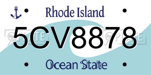 5CV8878 Rhode Island License Plate