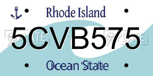 5CVB575 Rhode Island License Plate