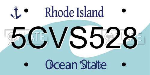 5CVS528 Rhode Island License Plate