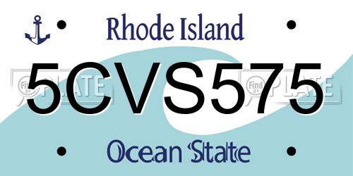 5CVS575 Rhode Island License Plate
