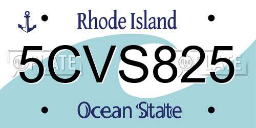 5CVS825 Rhode Island License Plate
