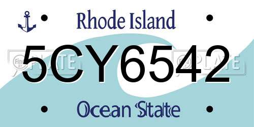 5CY6542 Rhode Island License Plate