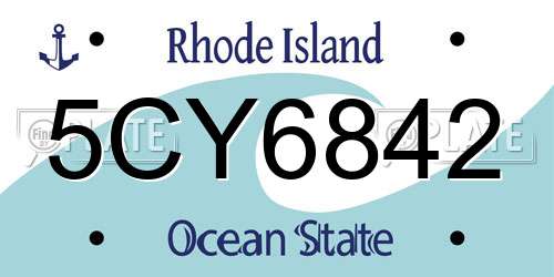 5CY6842 Rhode Island License Plate