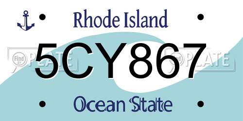 5CY867 Rhode Island License Plate
