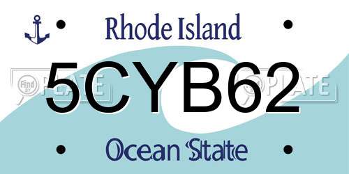 5CYB62 Rhode Island License Plate