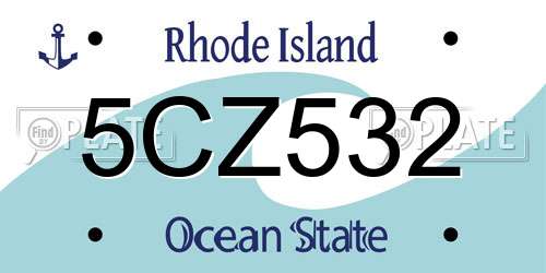 5CZ532 Rhode Island License Plate