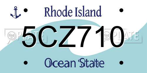 5CZ710 Rhode Island License Plate