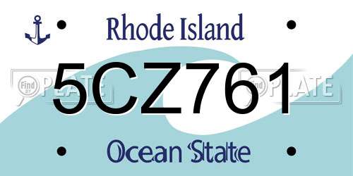 5CZ761 Rhode Island License Plate