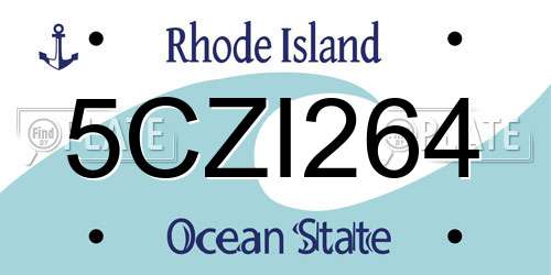 5CZI264 Rhode Island License Plate