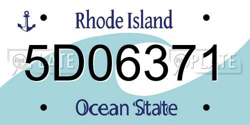 5D06371 Rhode Island License Plate