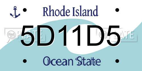 5D11D5 Rhode Island License Plate