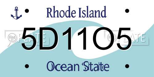 5D11O5 Rhode Island License Plate