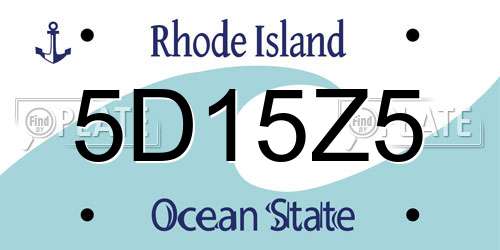 5D15Z5 Rhode Island License Plate