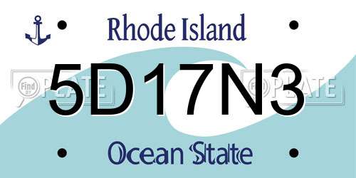 5D17N3 Rhode Island License Plate