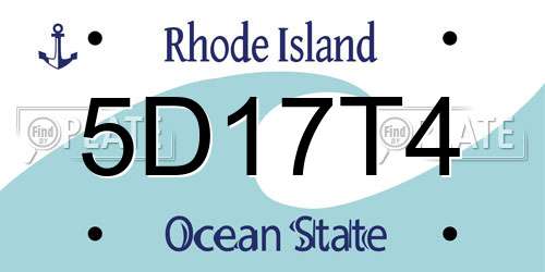 5D17T4 Rhode Island License Plate