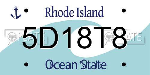 5D18T8 Rhode Island License Plate