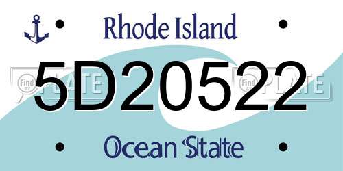5D20522 Rhode Island License Plate