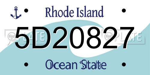 5D20827 Rhode Island License Plate