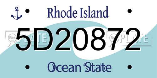 5D20872 Rhode Island License Plate