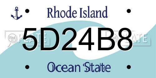 5D24B8 Rhode Island License Plate