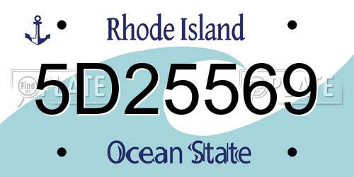 5D25569 Rhode Island License Plate