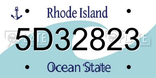 5D32823 Rhode Island License Plate