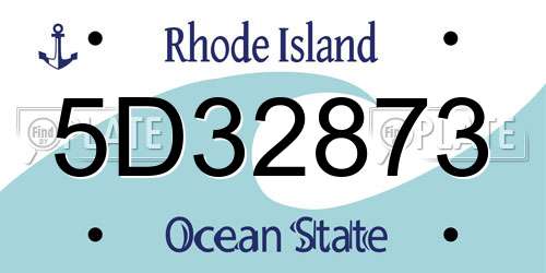 5D32873 Rhode Island License Plate