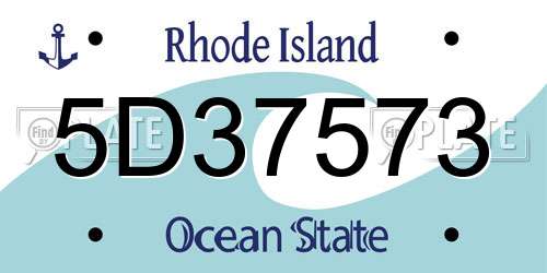 5D37573 Rhode Island License Plate