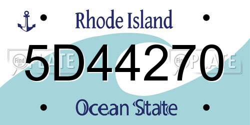 5D44270 Rhode Island License Plate