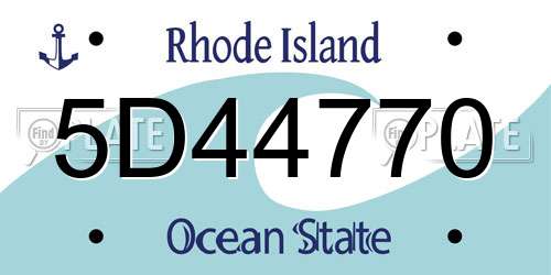 5D44770 Rhode Island License Plate