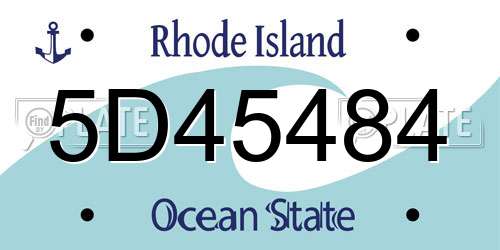 5D45484 Rhode Island License Plate
