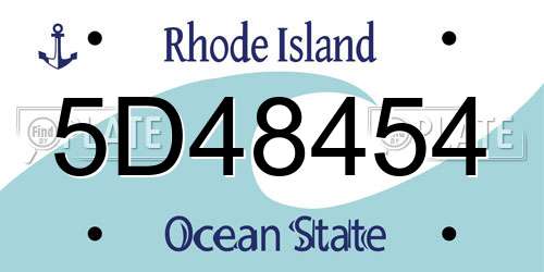 5D48454 Rhode Island License Plate