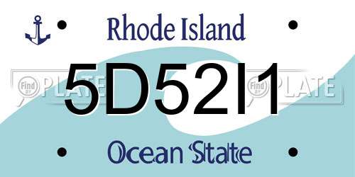 5D52I1 Rhode Island License Plate