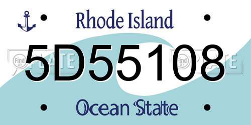 5D55108 Rhode Island License Plate