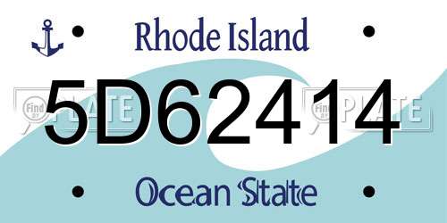 5D62414 Rhode Island License Plate
