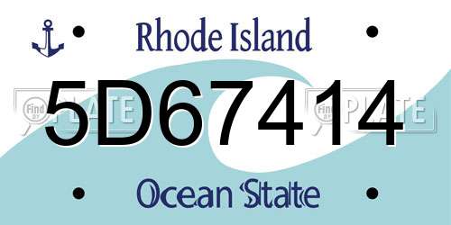 5D67414 Rhode Island License Plate
