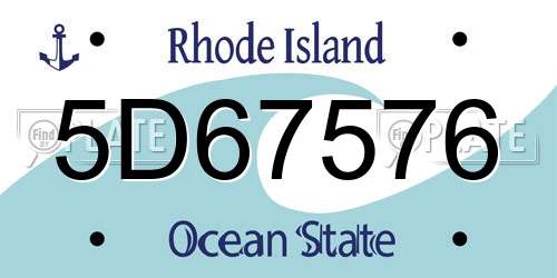 5D67576 Rhode Island License Plate