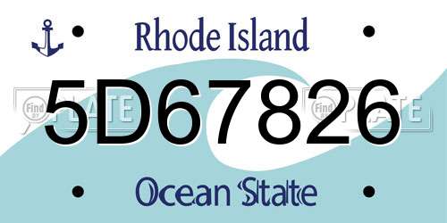 5D67826 Rhode Island License Plate