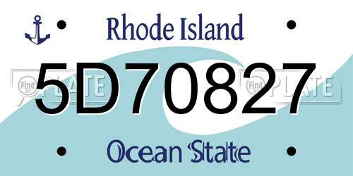 5D70827 Rhode Island License Plate
