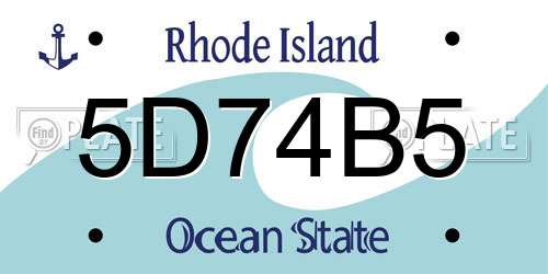 5D74B5 Rhode Island License Plate