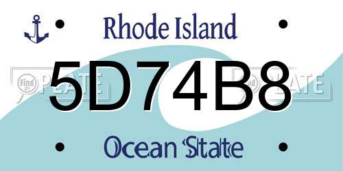 5D74B8 Rhode Island License Plate