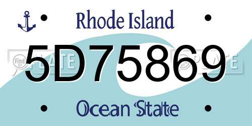 5D75869 Rhode Island License Plate