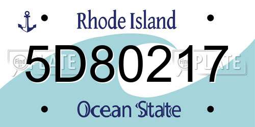 5D80217 Rhode Island License Plate