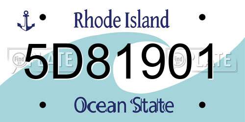 5D81901 Rhode Island License Plate