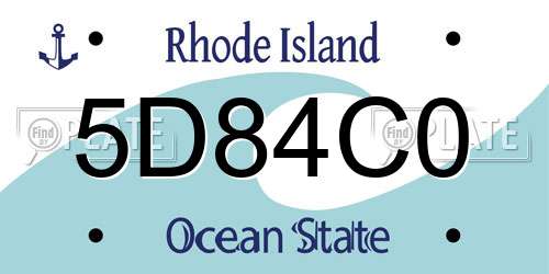 5D84C0 Rhode Island License Plate