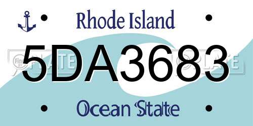 5DA3683 Rhode Island License Plate