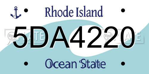 5DA4220 Rhode Island License Plate